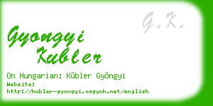 gyongyi kubler business card