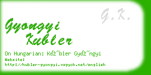 gyongyi kubler business card